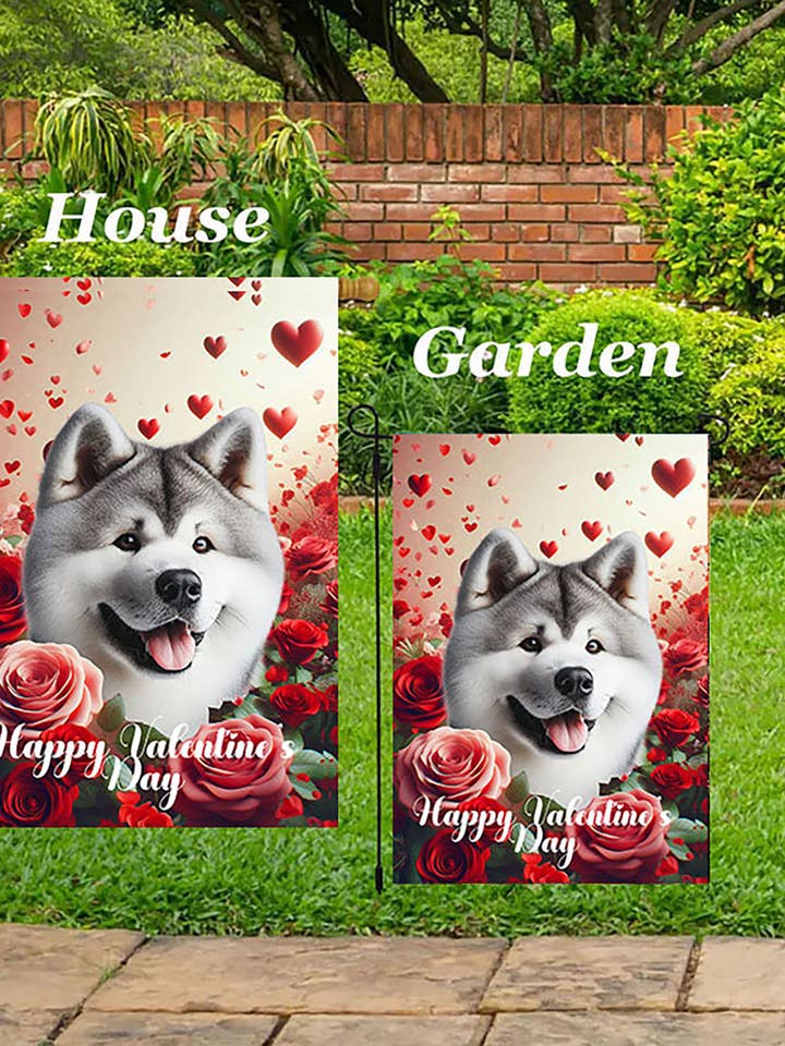 Akita Silver - Bandiera di San Valentino per la Casa per la vendita all'ingrosso da parte di Best of Breed Products