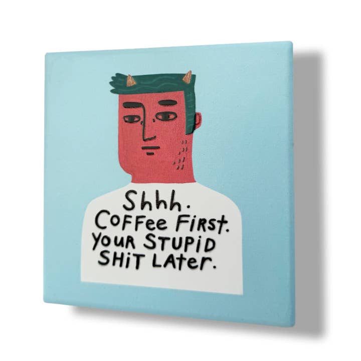 Tired. Grumpy. Leave Me The Fuck Alone Deluxe Ceramic Coaster for wholesale by Disrupted Industries