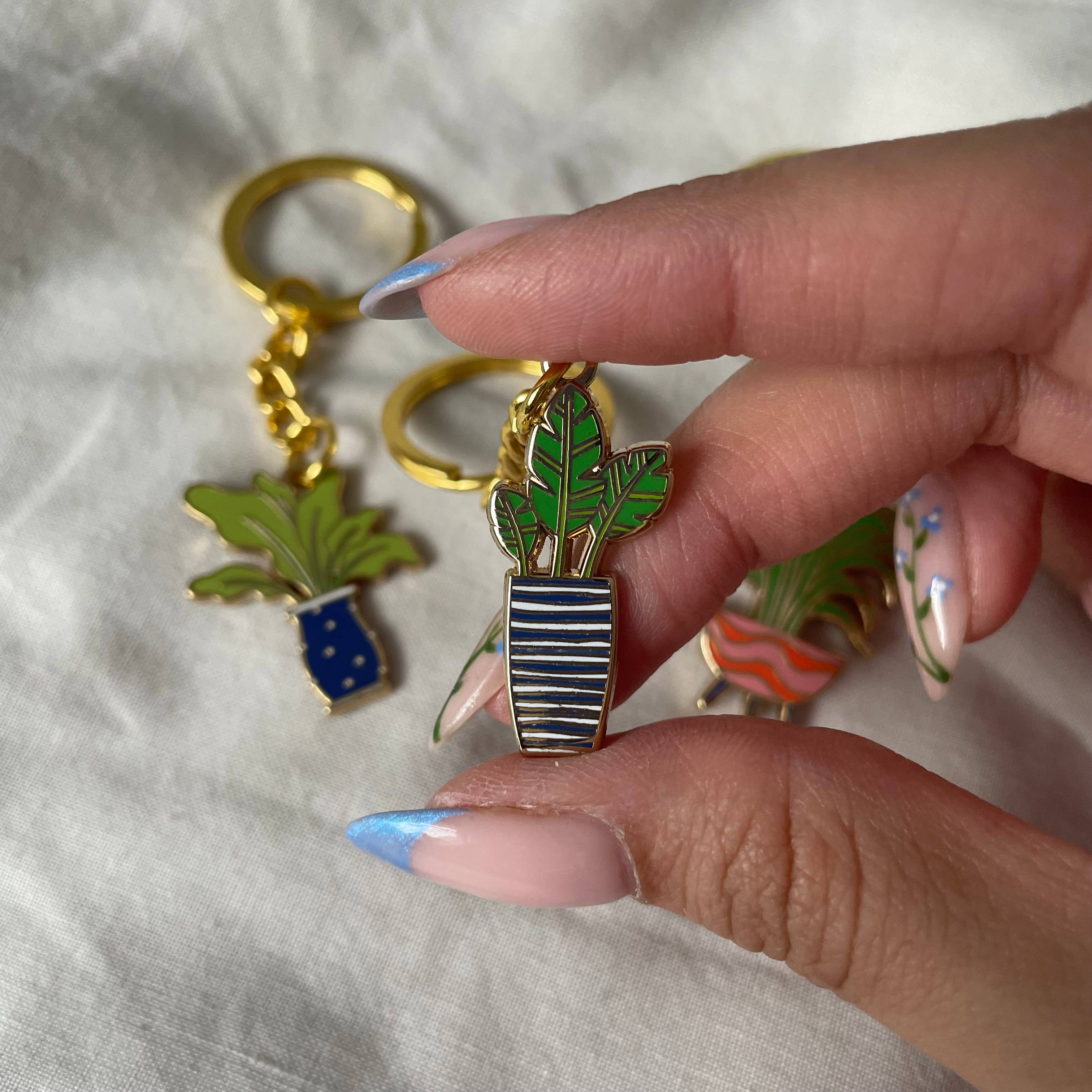 Roshni Desai & Things - Wholesale Keychain - Women's - Plant Keyring Potted Plant Cactus Plant Keyring Enamel Charm6