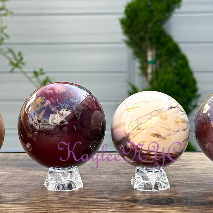 KayleeNYC - Wholesale Spiritual Stone/Crystal - 4 pcs Natural Mookaite Sphere 3.8-4lbs Crystal Healing1