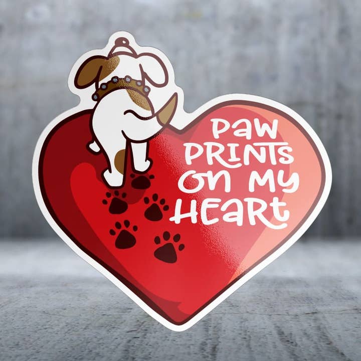 Paw Prints On My Heart - Sticker for wholesale by Two Feet Treats