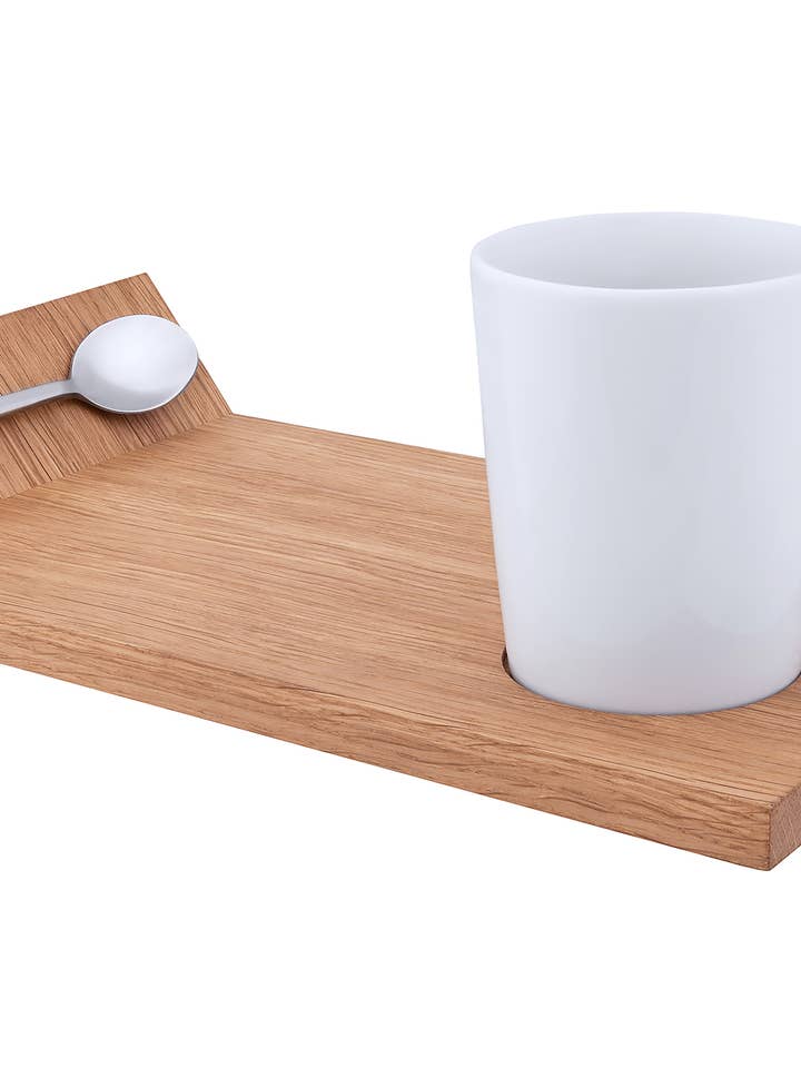 Rechteckiges Porzellan-Tablett in Weiß für den Großhandel von Clap Design