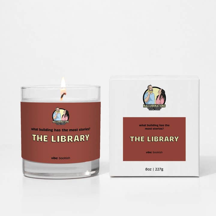 Vela Divertida de Cuero y Libros | Velas Limpias, Chistes Limpios para venta al por mayor de Nalluminations® - Clean Candles, Clean Jokes