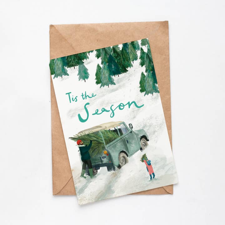 Tis the Season Christmas Cards for wholesale by Hannah Green Illustration