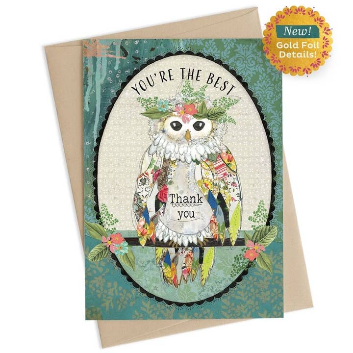 You're The Best Thank You Card for wholesale by Kelly Rae Roberts