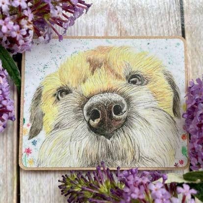 Magnete da frigo in legno Border Terrier, bello ed ecologico per la vendita all'ingrosso da parte di Jen Winnett Eco Artist