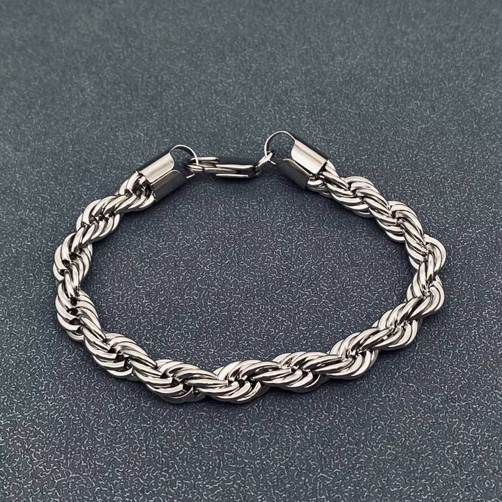 Mio Queena - Wholesale Link & Chain Bracelet - 18K Gold-plated Twist Chain Stainless Steel Bracelet - MJ/BC10