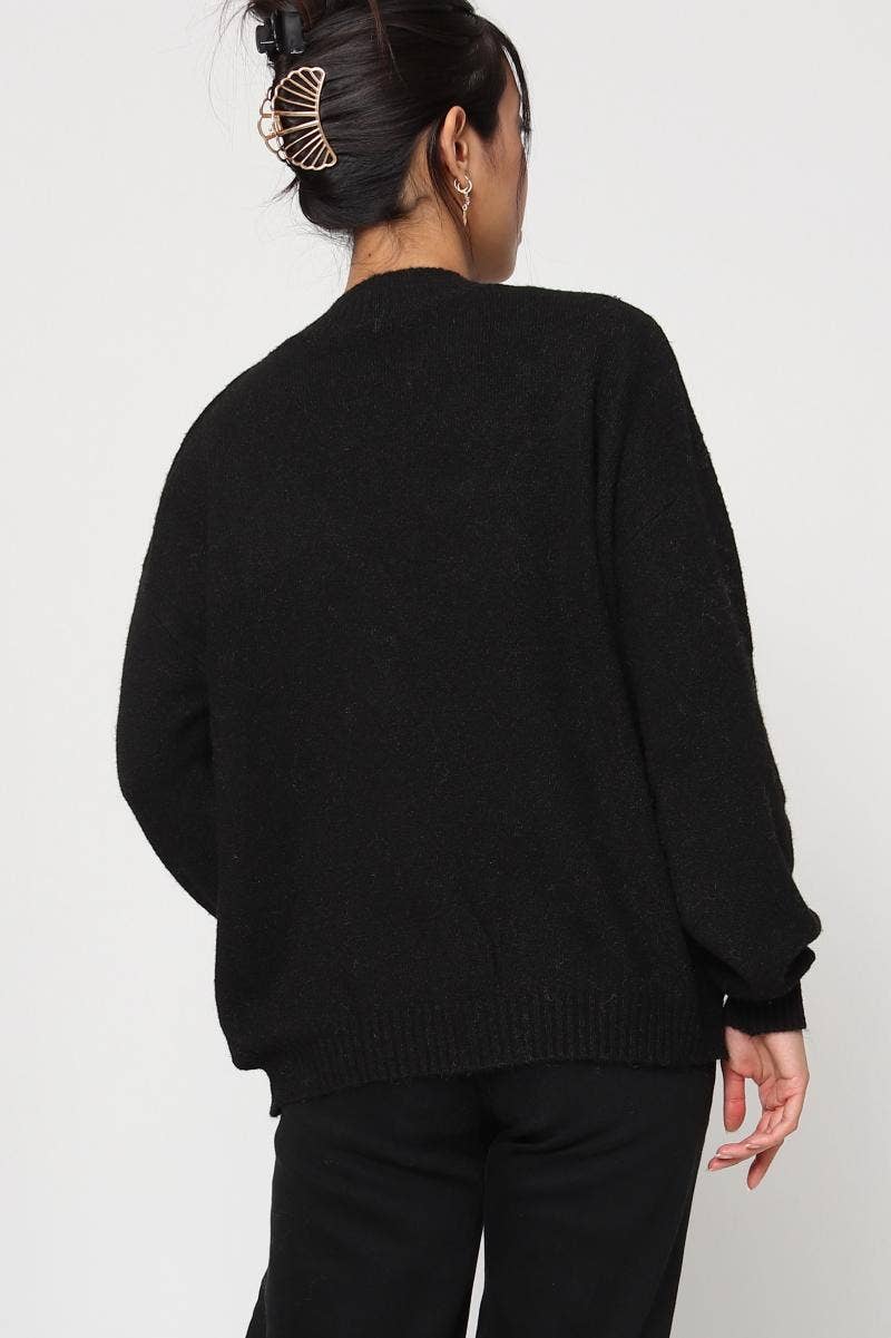 DIX-ONZE - Wholesale Knit Sweater - Women's - Soft Plain Sweater – Round Neck & Long Sleeves7