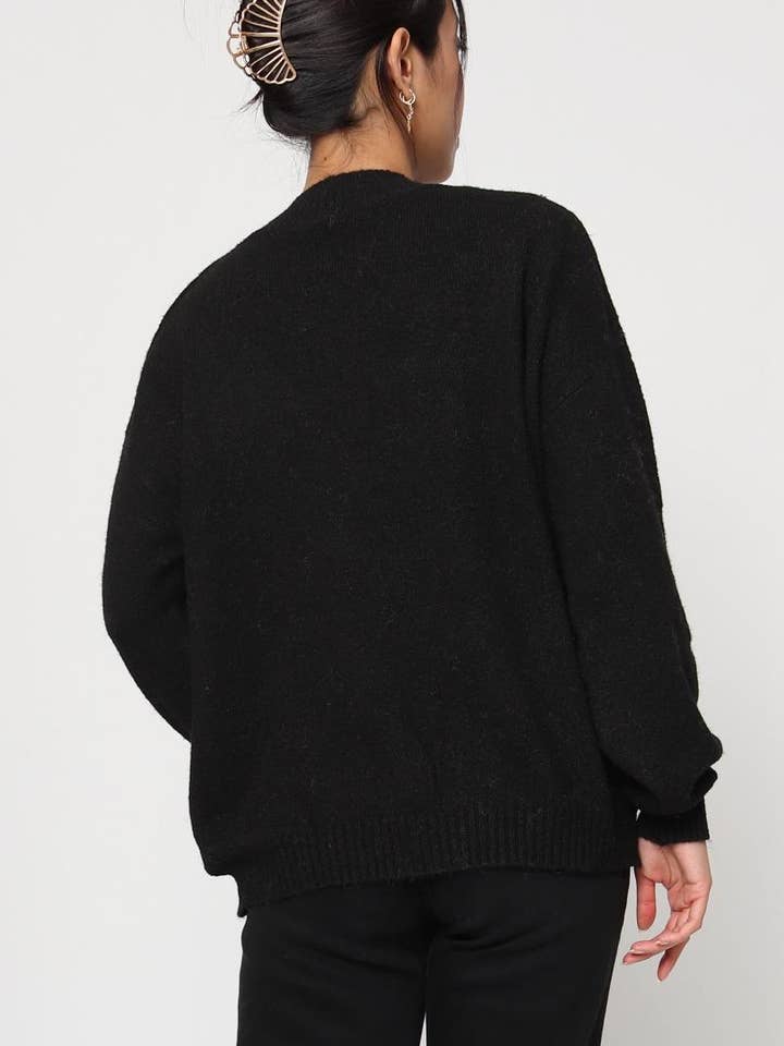 DIX-ONZE - Wholesale Knit Sweater - Women's - Soft Plain Sweater – Round Neck & Long Sleeves7