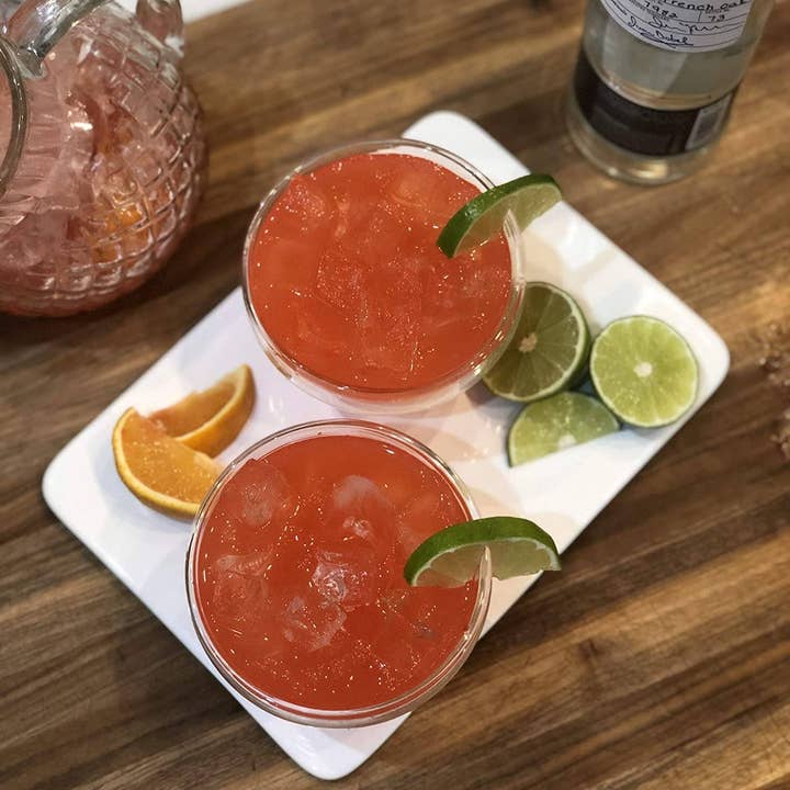 Fox Run Brands - Wholesale Cocktail/Liquor Glass - Outset Margarita Glasses, Set of 2, 4" x 3.25" x 3.5"