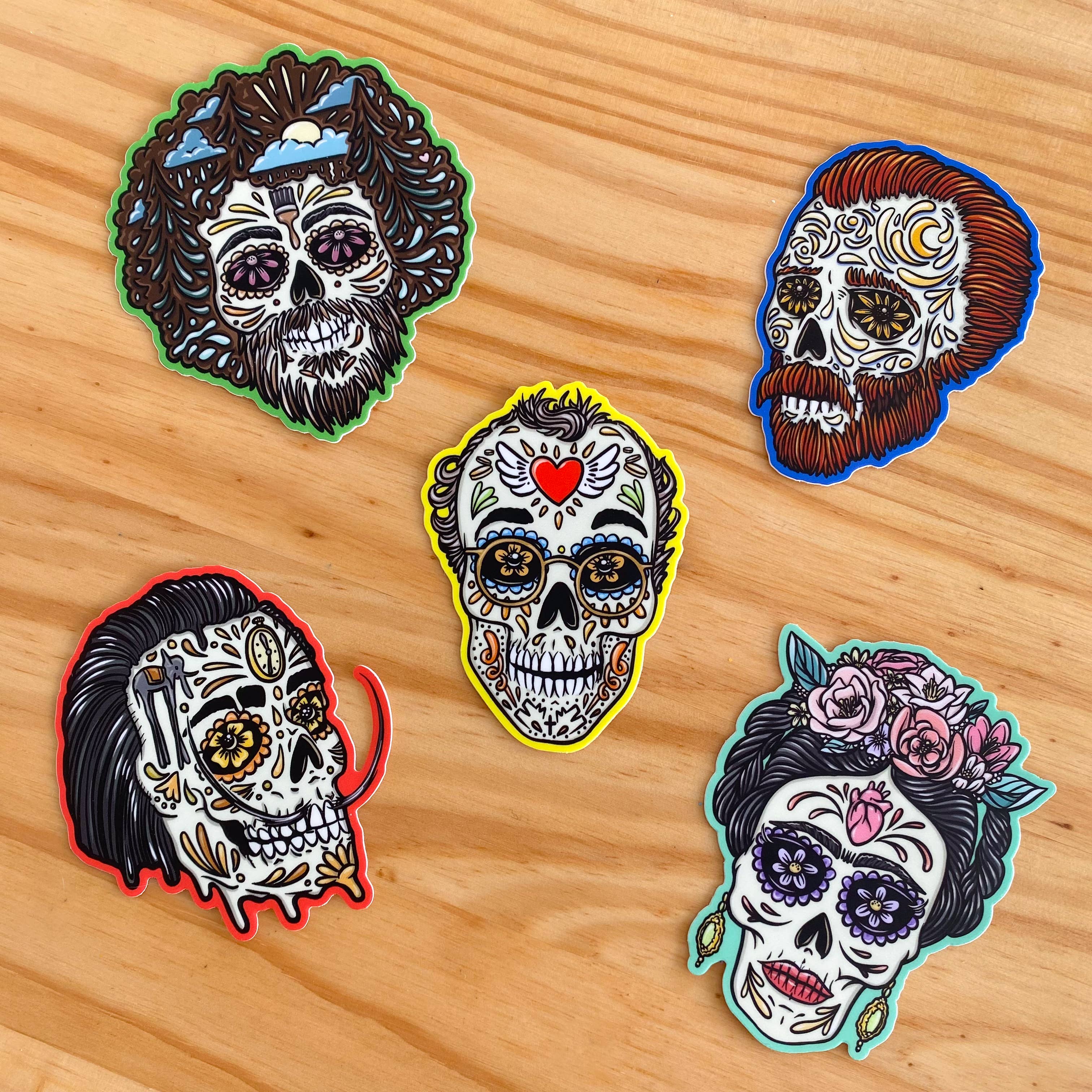 The Paint Sesh - Wholesale Sticker - Bob Ross Sticker | Famous Artist Decal | Day of the Dead8