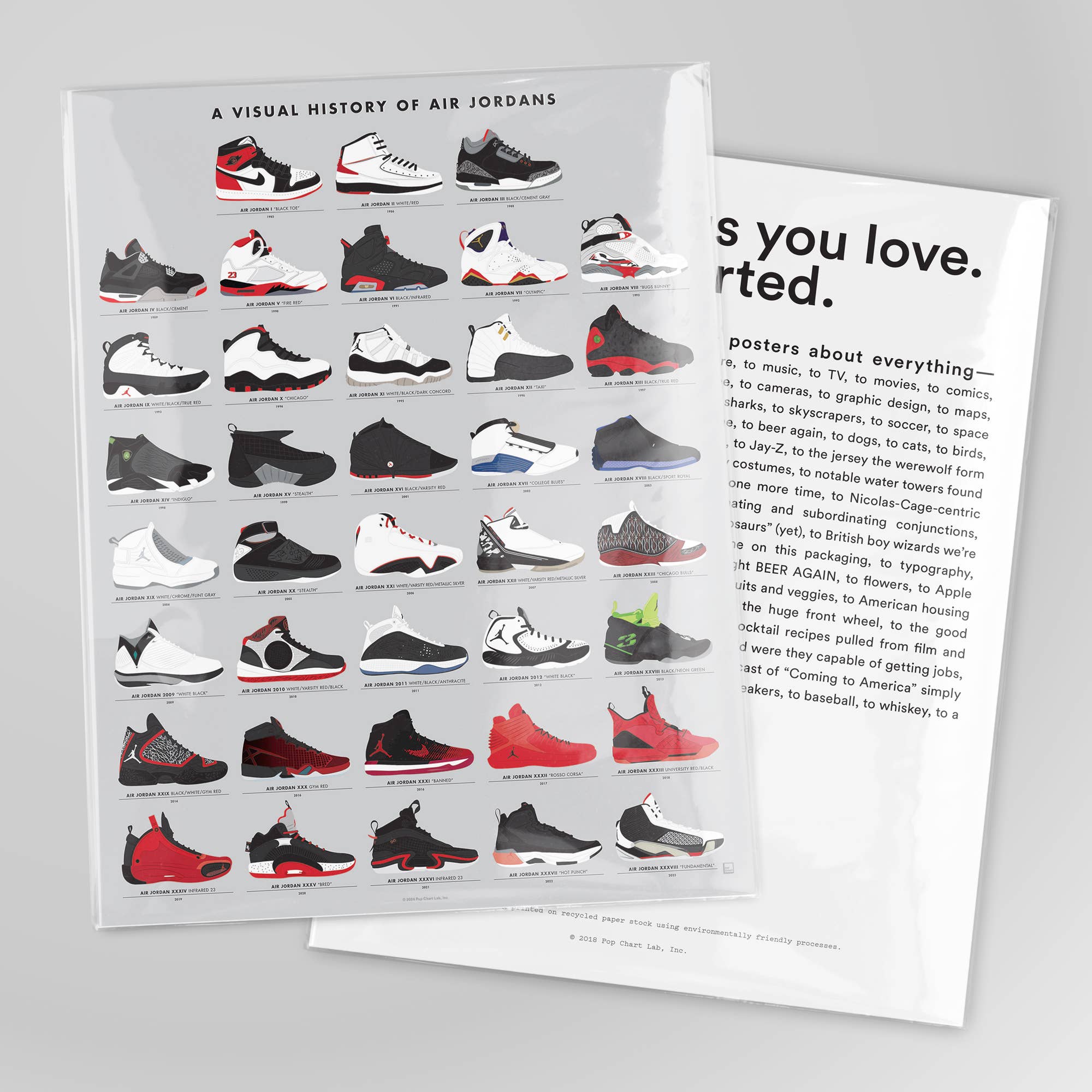 Pop Chart - Wholesale Kunstprint - Een visuele geschiedenis van Air Jordans | litho 40,6 x 50,8 cm1