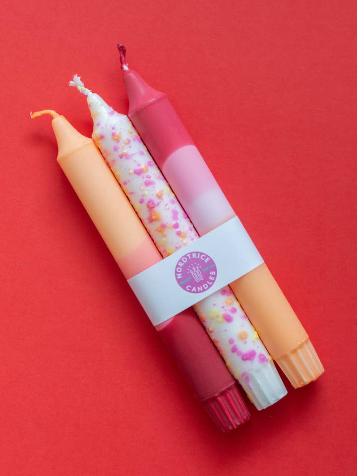 Candele coniche, confezione da 3, Summer Sunset Party per la vendita all'ingrosso da parte di Nordtrice