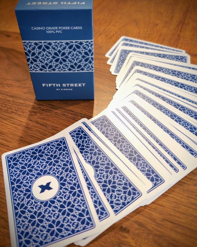 X-Decks - Wholesale Card Game - Fifth Street (Blue), PVC Waterproof, Bridge Size, Poker Index Playing Card Deck4