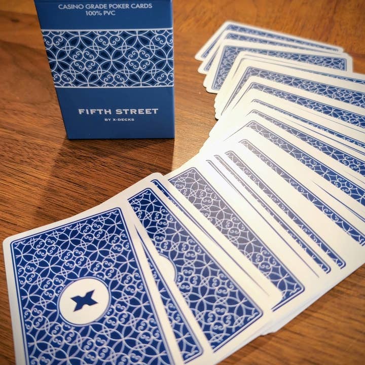 X-Decks - Wholesale Card Game - Fifth Street (Blue), PVC Waterproof, Bridge Size, Poker Index Playing Card Deck4