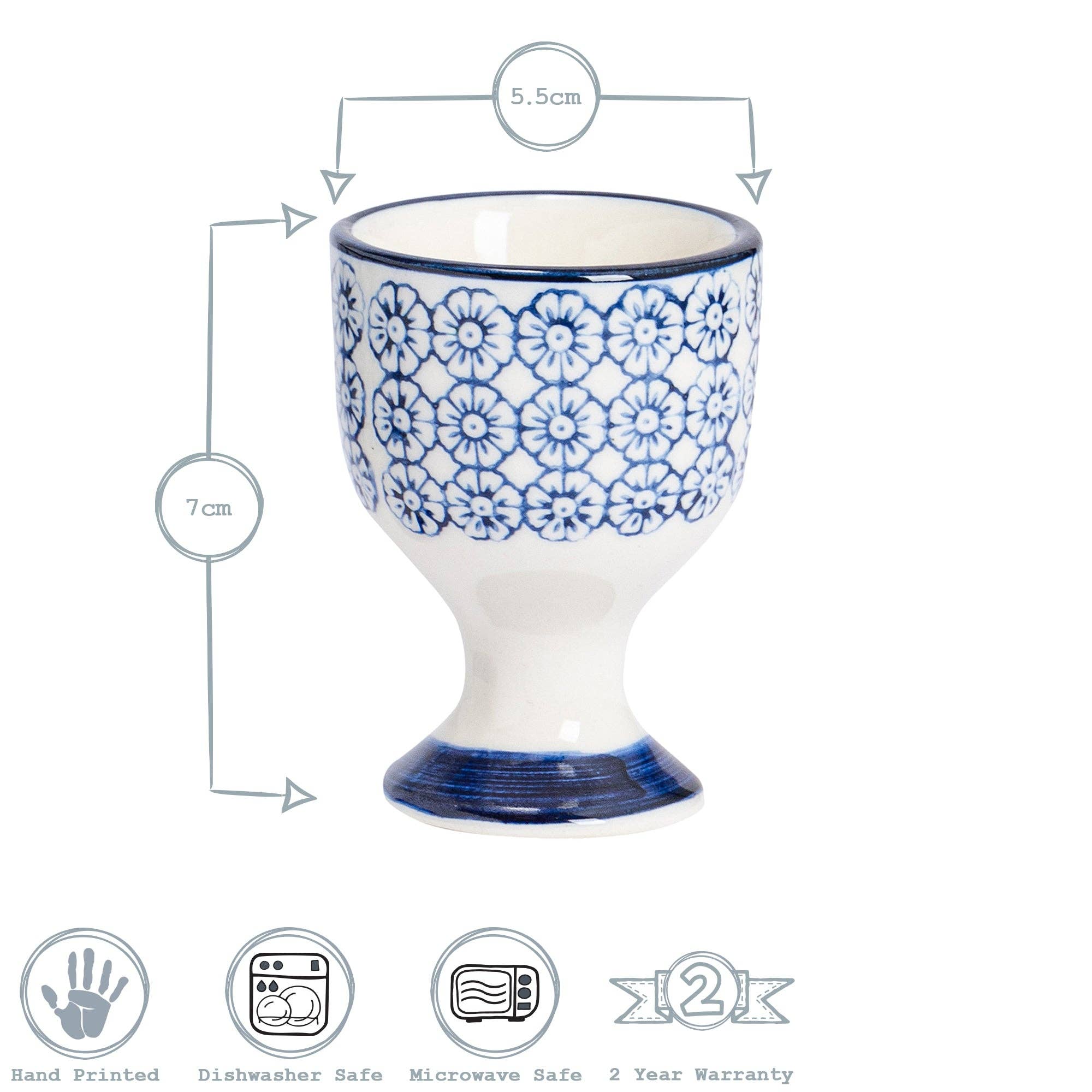 Rinkit Pty Ltd - Wholesale Egg cup/holder - Hand-Printed Egg Cup - Navy4