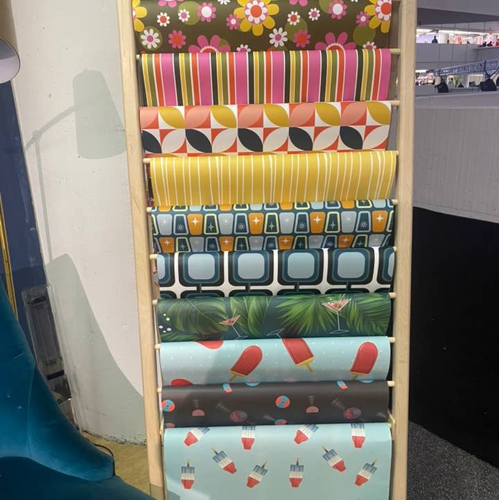 Mod Lounge Paper Company - Wholesale Retailer Display - Paper & Novelty - Gift Wrap Ladder Display