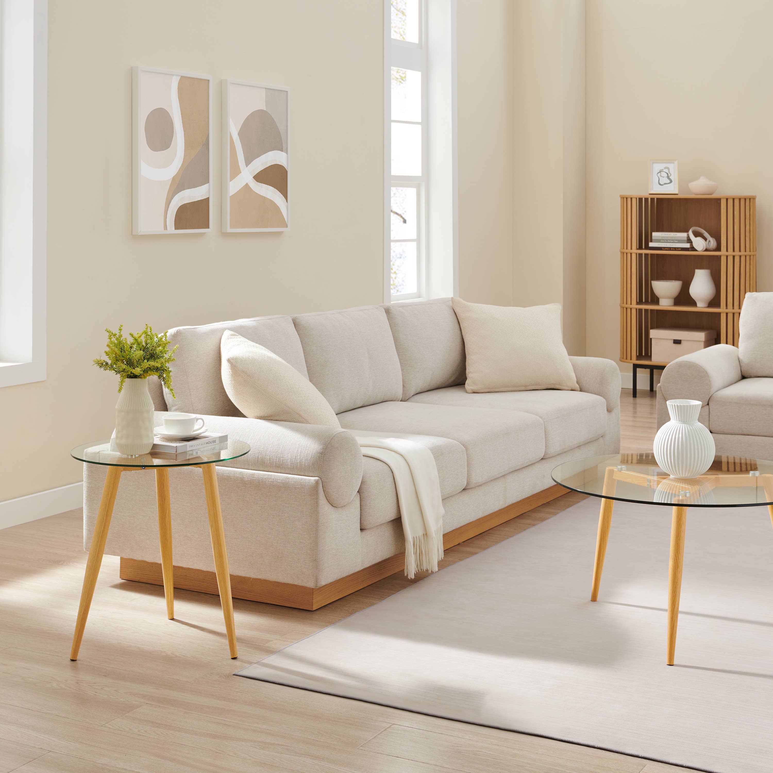 Danya B – wholesale Soffbord – Van Beuren glas kaffe- och sidobordsset med avsmalnande ben5