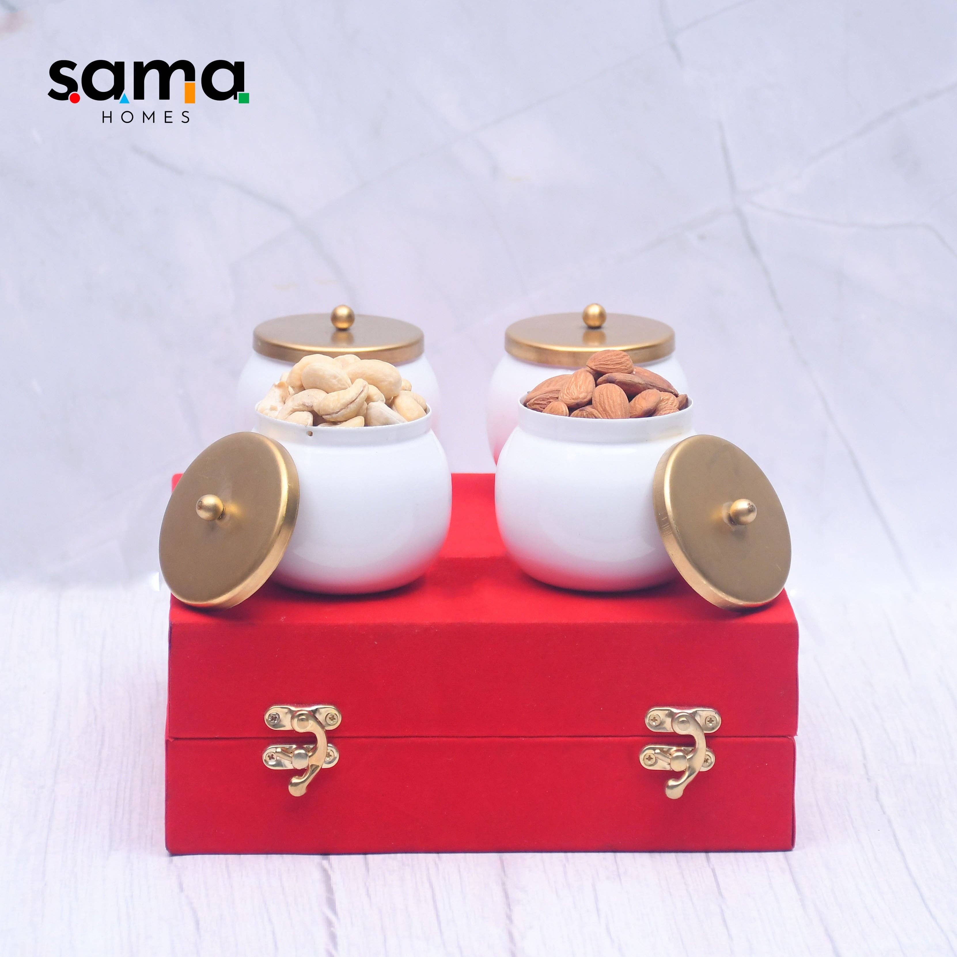 Blanc Contenants à fruits secs - Coffret cadeau royal, lot de 2 et 4 en vente sur Faire0