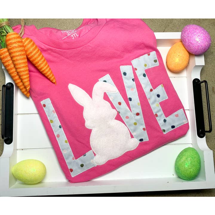 Shop Southern Belle - Wholesale Screen Printed T-Shirt - Women's - Easter Bunny Love Handmade Short Sleeve T
