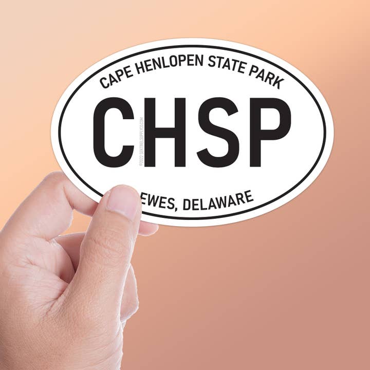 Cape Henlopen State Park Delaware White Oval Sticker for wholesale by Sentinel Supply