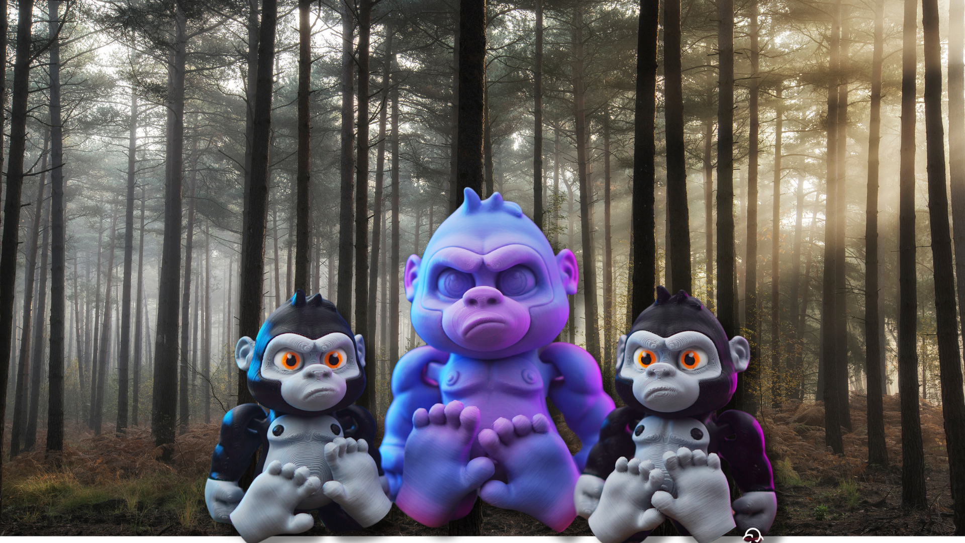 Great American Designs – Großhandel Fidget Toy – Kinder – 3D-gedrucktes, bewegliches Fidget-Spielzeug mit Gorilla-Motiv0