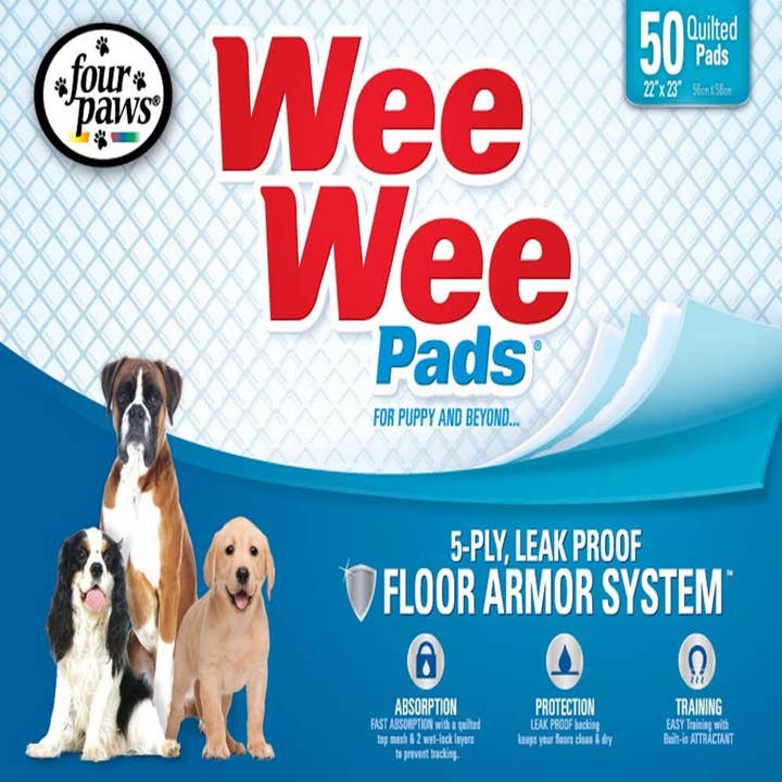 Petdropshipper - Wholesale Pet Pee Pad - Dog - Four Paws Four Paws Wee-Wee Superior Performance Dog Pee Pads 1ea/50 ct