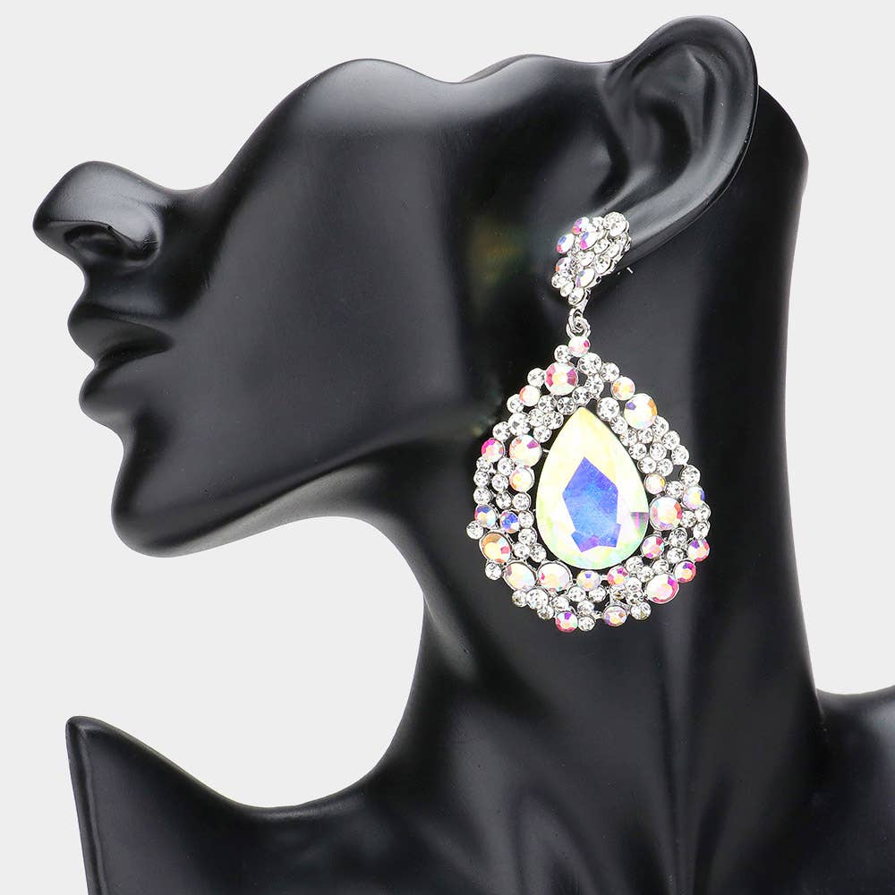 Sensibling Corp. - Wholesale Dangle Earrings - Teardrop Rhinestone Embellished Dangle Evening Earrings24