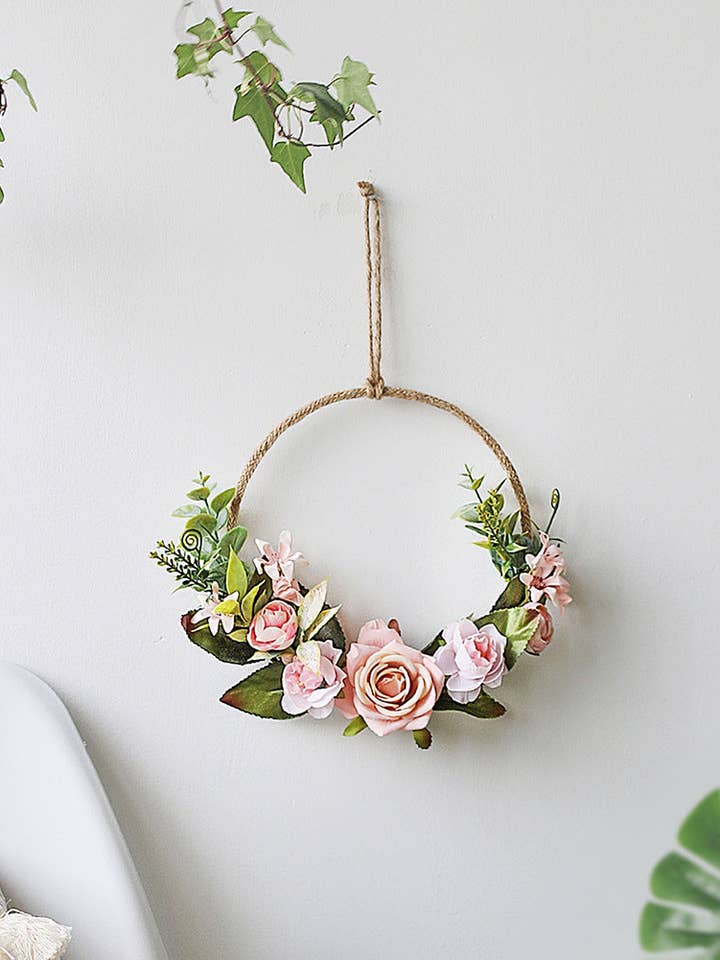 Rose Wreath Wall Hanging W1442 for wholesale by Ole