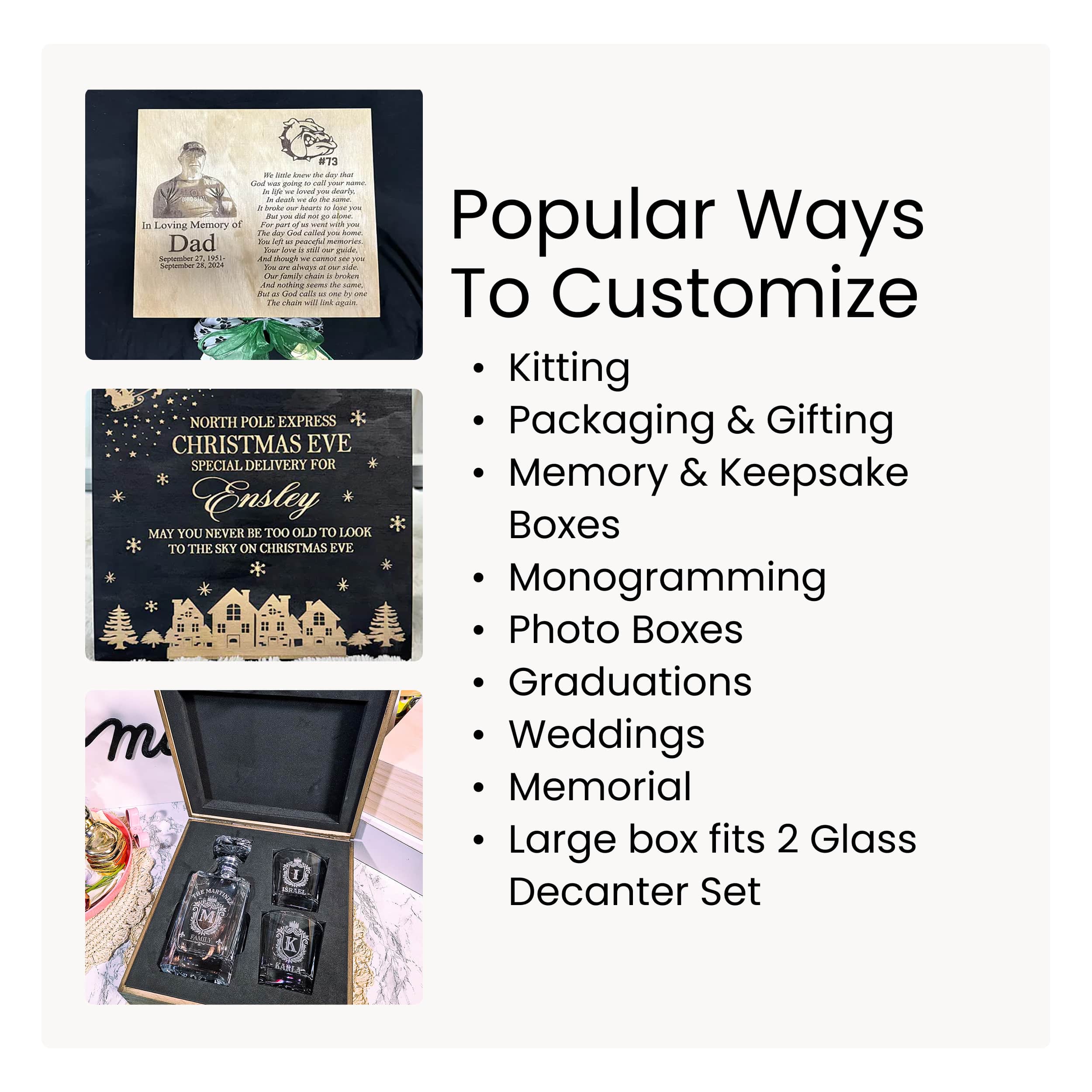 MakerFlo - Wholesale Decorative Box - Wood Memory Boxes, Large22