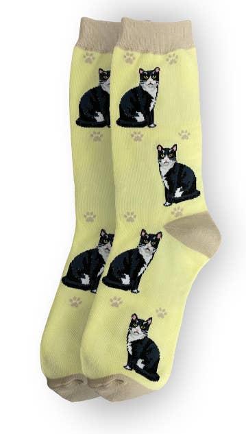 E&S Pets - Vendita all'ingrosso Calzini - Unisex - Gatto bianco e nero, unisex, divertenti calzini per cani1