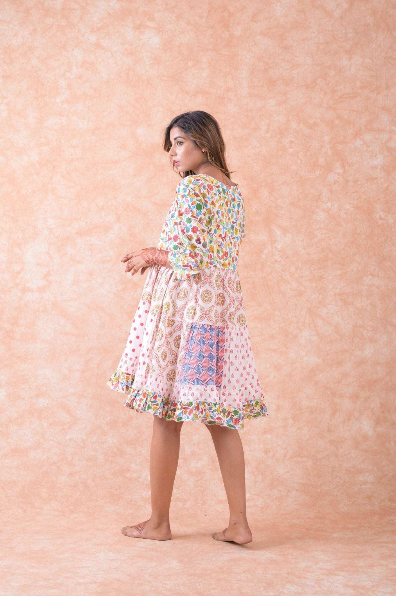 Multicolor Rhea Multi Pattern Dress for wholesale on Faire8