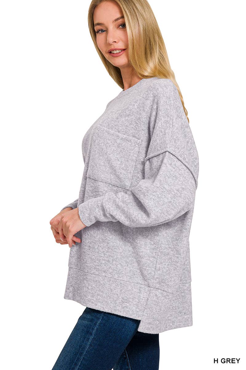Vanilla Monkey - Vente Pull en maille – femme - Pull oversize à épaules tombantes en mélange brossé5