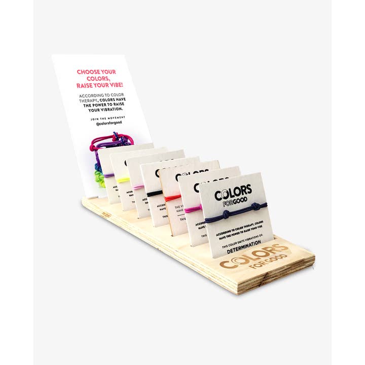 Espositore in legno con sfondo - 1 fila per la vendita all'ingrosso da parte di COLORS For GOOD