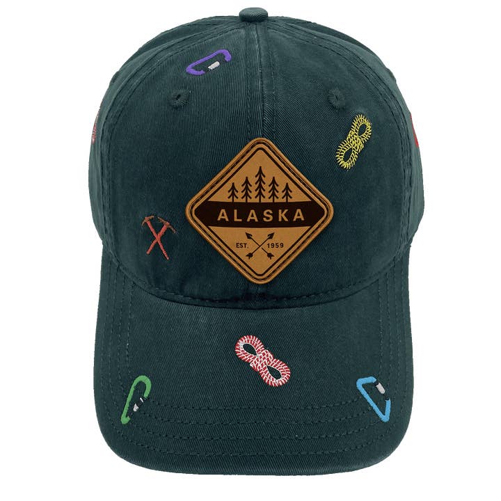 Northern Icons Creations INC - Wholesale Baseball cap – Unisex - Alaska Hiking Adventure Baseball Cap – Outdoor Climbing Rope & Carabiner Embroidered Hat for Travelers5