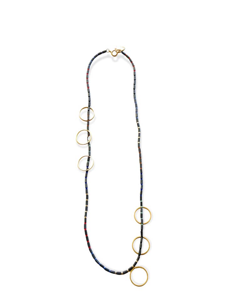 Golden Circle necklace for wholesale by Trecy Bleich