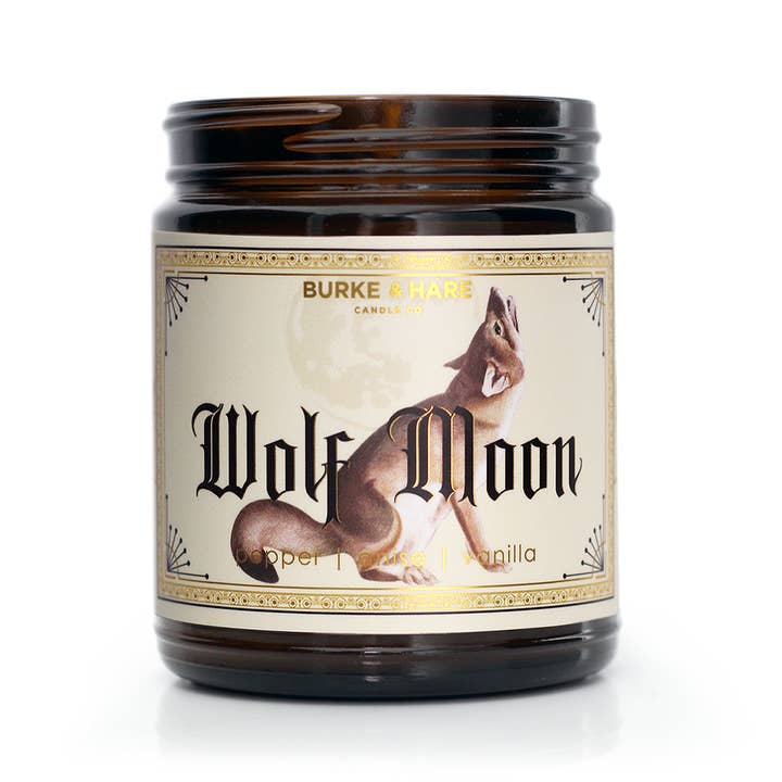 Burke & Hare Co - Wholesale Jar/Filled Candle - Gothic Scented Candles - Wolf Moon - Dark Academia1