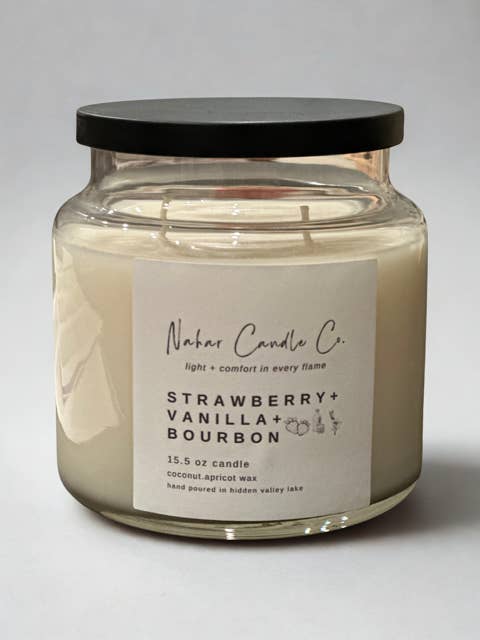 Strawberry +Vanilla + Bourbon for wholesale by Nahar Candle Co