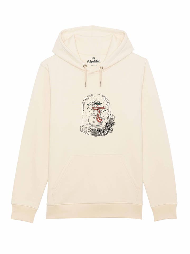 Boneco de Neve em Globo de Neve - Hoodie Orgânico Unissexo por atacado de Alpsland