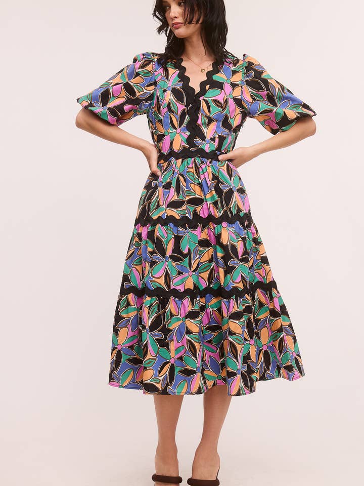 Robe midi à imprimé croquet pour la vente par Ultramarine