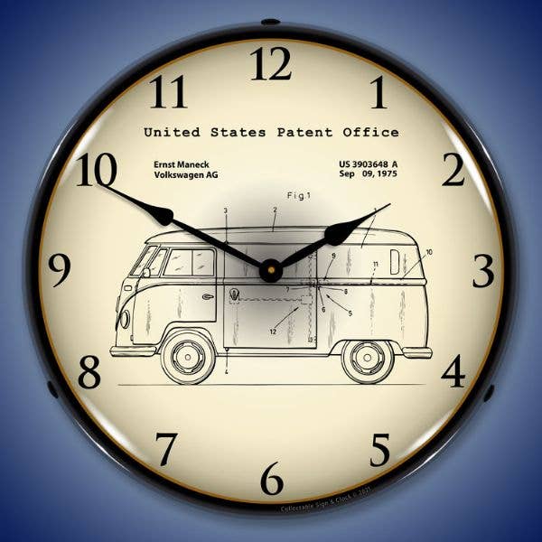 Volkswagen Bus 1975 Patent for wholesale by Collectable Sign and Clock LLC.