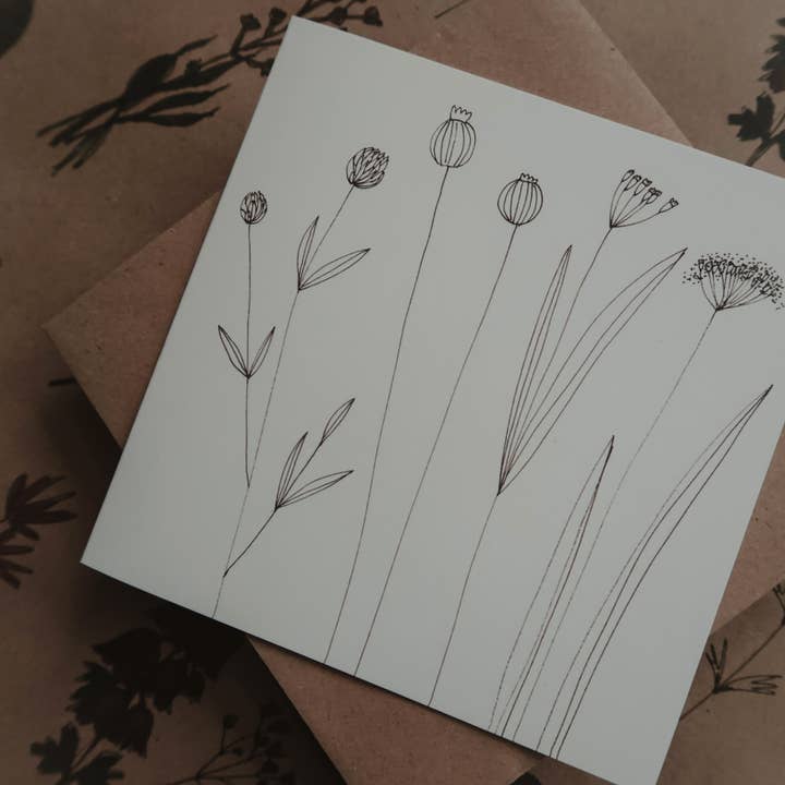 MyDesignPictures - Wholesale Everyday Greeting Card - Graphical Floral Card Folded Card