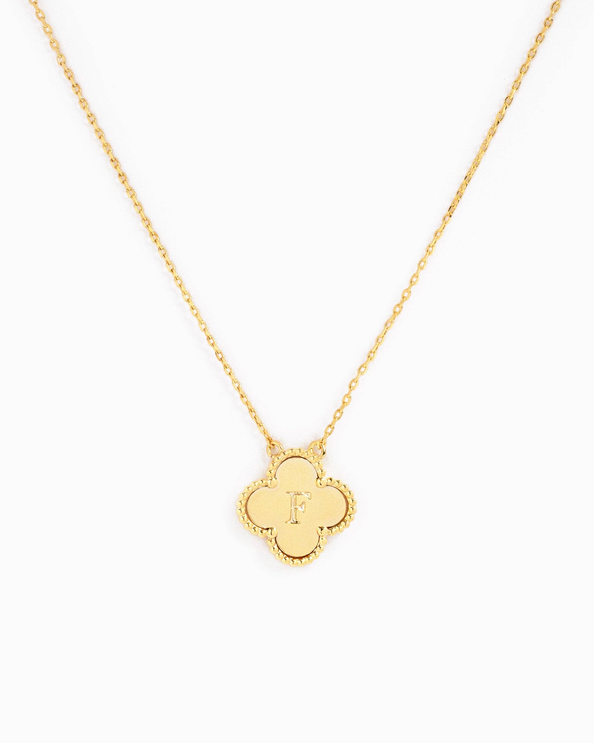 Sessori - Wholesale Pendant/Charm Necklace - Clover Letter Initial Pendant Necklace2