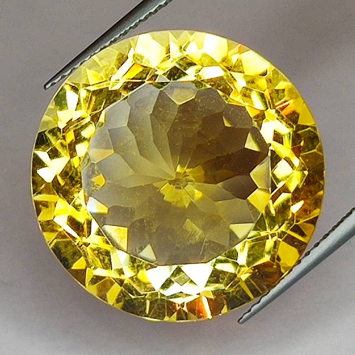24.79 ct Citrino tondo misura 20x20mm per la vendita all'ingrosso da parte di Naturjoya