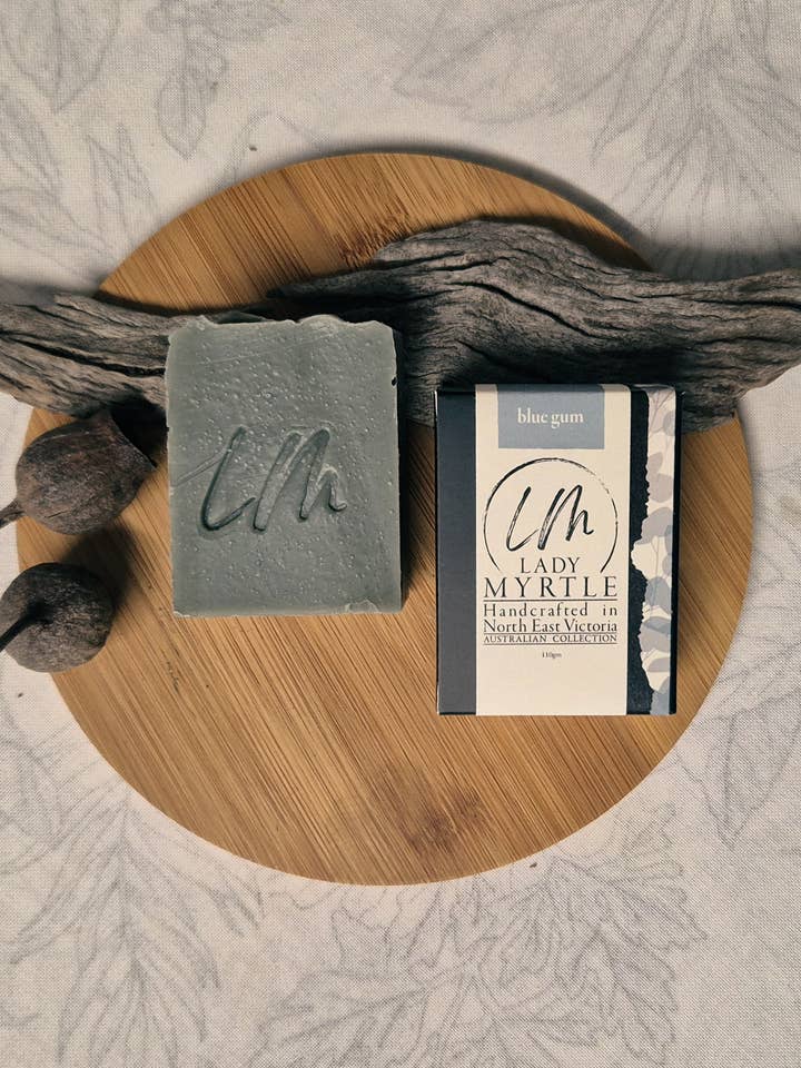 Blue Gum natural soap - NEW SHAPE for wholesale by Lady Myrtle