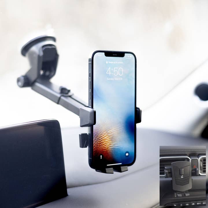 Black DGN Universal 3-in-1 Strong Car Mount for Windshield, Dashbo for wholesale on Faire