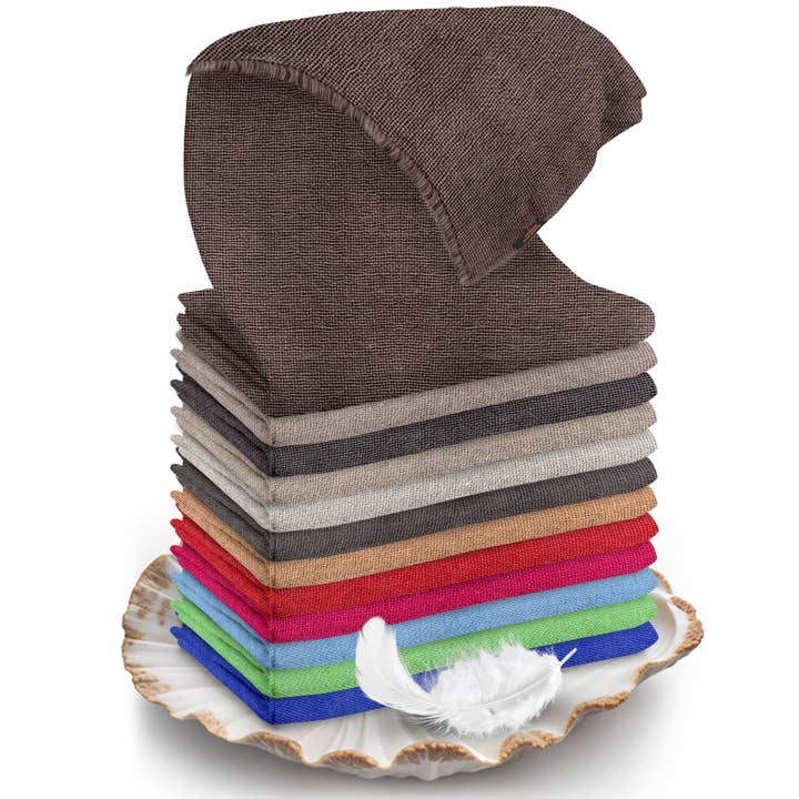 Écharpe légère en cachemire unie - marron foncé pour la vente par yanopurna