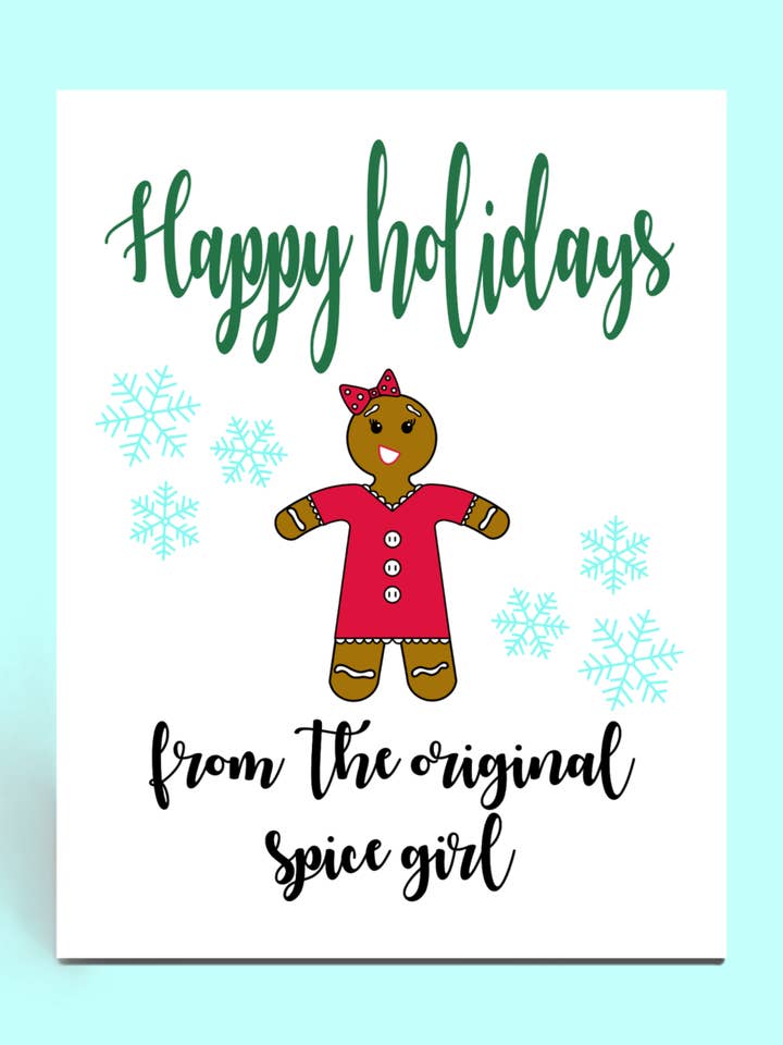 Original Spice Girl Christmas Card for wholesale by Cards o' Glee LLC