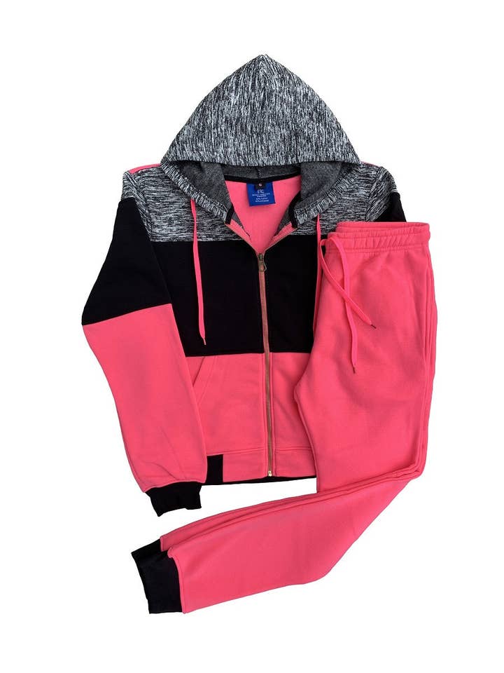 Royal Threads – wholesale Activewear set – Women′s – Women’s Colorful Fleece Sweatsuit Sweat Jacket & Jogger Sweatpants Outfit5