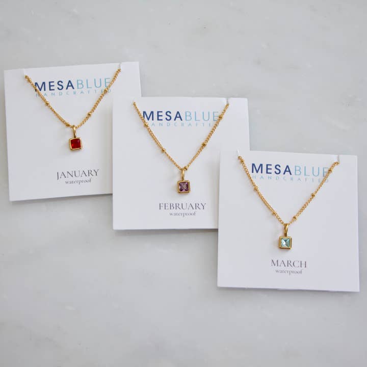 Mesa Blue - Vente Colliers à pendentif - Collier Pierre de Naissance - Imperméable